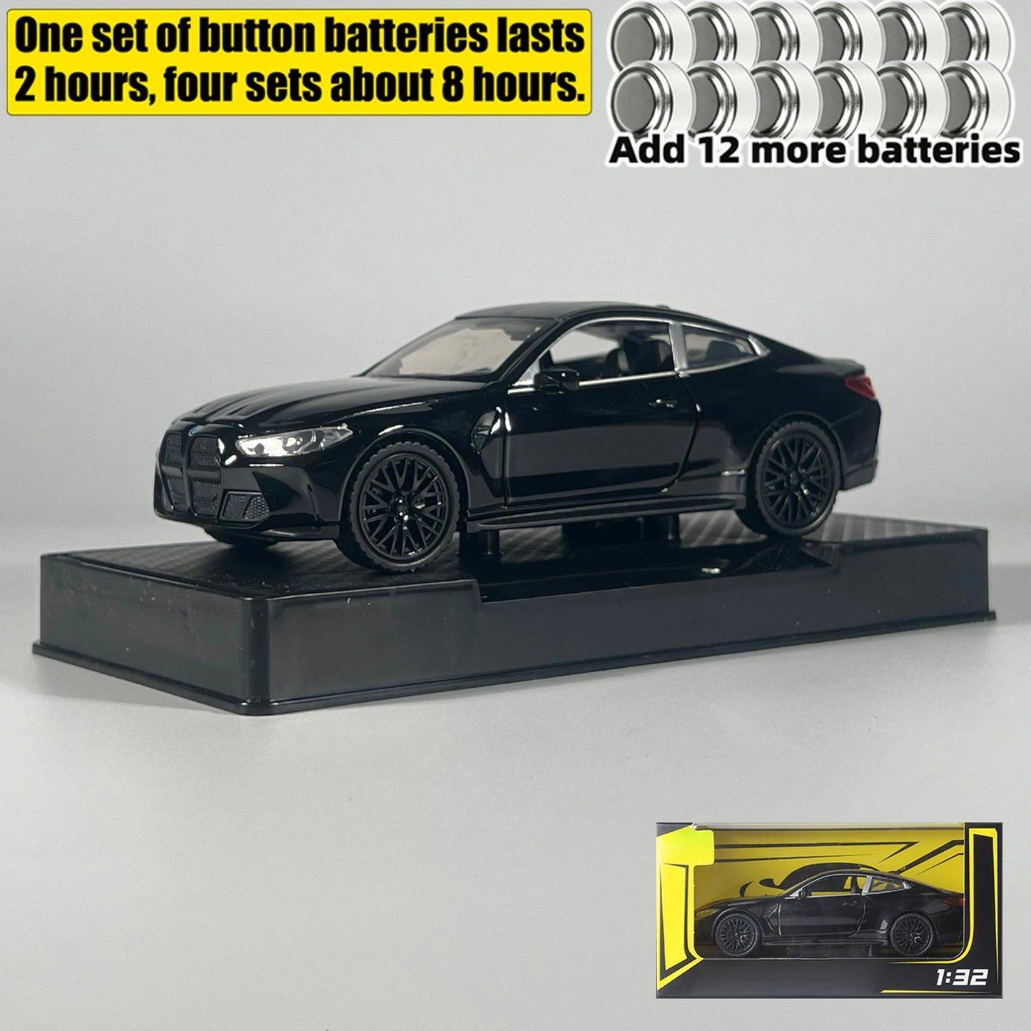 Premium Diecast Model Car 1 32 Scale BMW M4 Coupe With Sound And Light Pull Back For Collectors - ToylandEU
