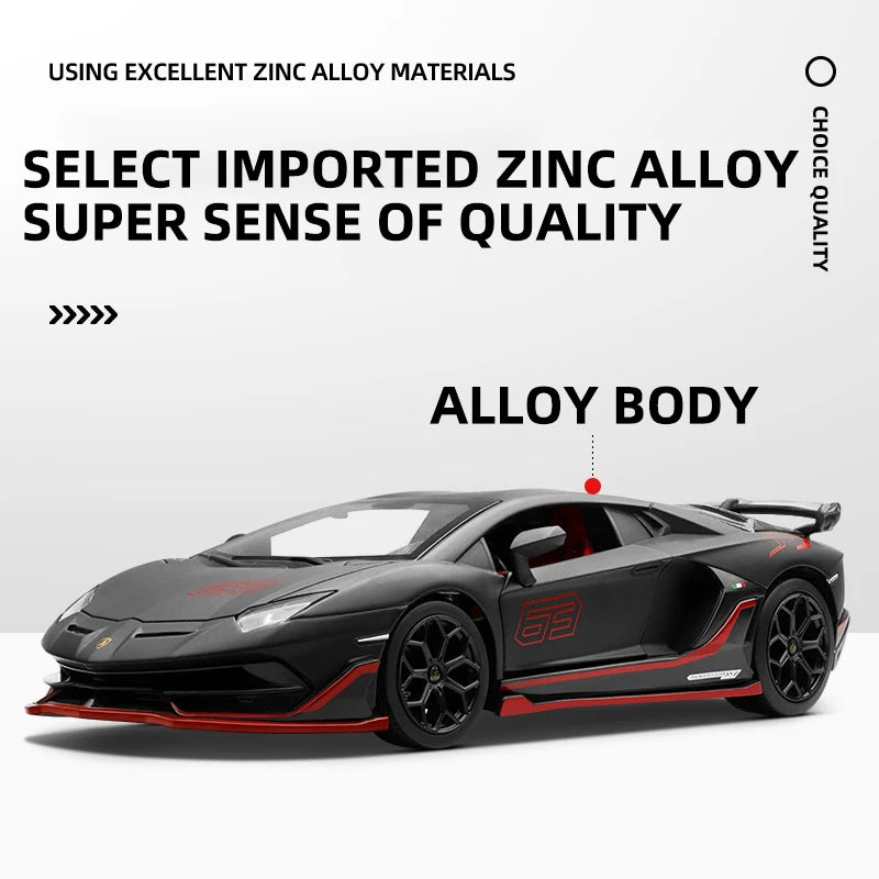 Premium Diecast Model Car Alloy Construction 1 24 Scale Lamborghini Aventador SVJ63 For Collectors - ToylandEU