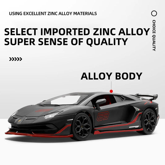Premium Diecast Model Car Alloy Construction 1 24 Scale Lamborghini Aventador SVJ63 For Collectors - ToylandEU