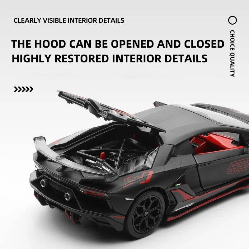Premium Diecast Model Car Alloy Construction 1 24 Scale Lamborghini Aventador SVJ63 For Collectors - ToylandEU