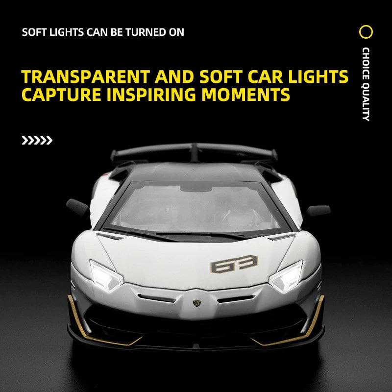 Premium Diecast Model Car Alloy Construction 1 24 Scale Lamborghini Aventador SVJ63 For Collectors - ToylandEU