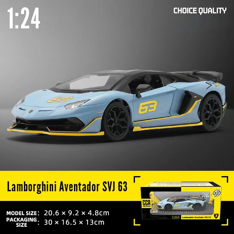 Premium Diecast Model Car Alloy Construction 1 24 Scale Lamborghini Aventador SVJ63 For Collectors - ToylandEU