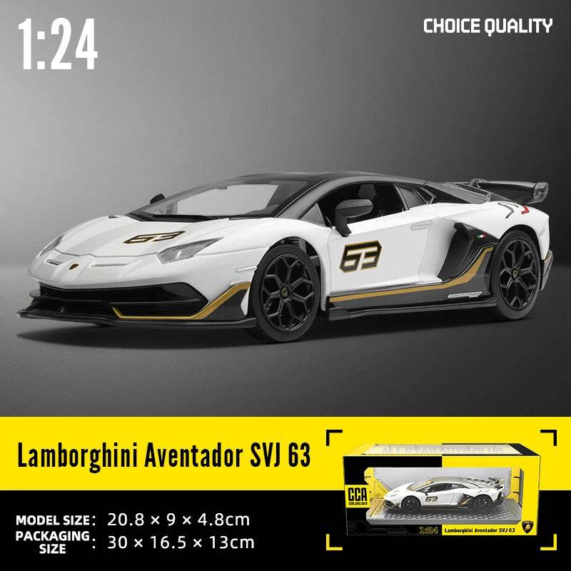 Premium Diecast Model Car Alloy Construction 1 24 Scale Lamborghini Aventador SVJ63 For Collectors - ToylandEU