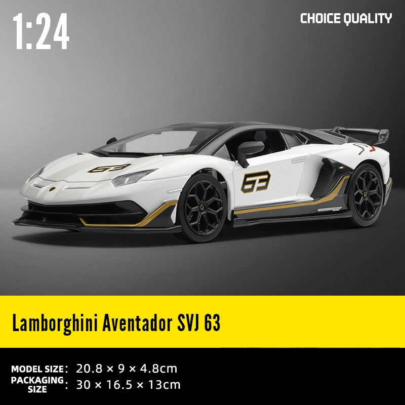 Premium Diecast Model Car Alloy Construction 1 24 Scale Lamborghini Aventador SVJ63 For Collectors - ToylandEU