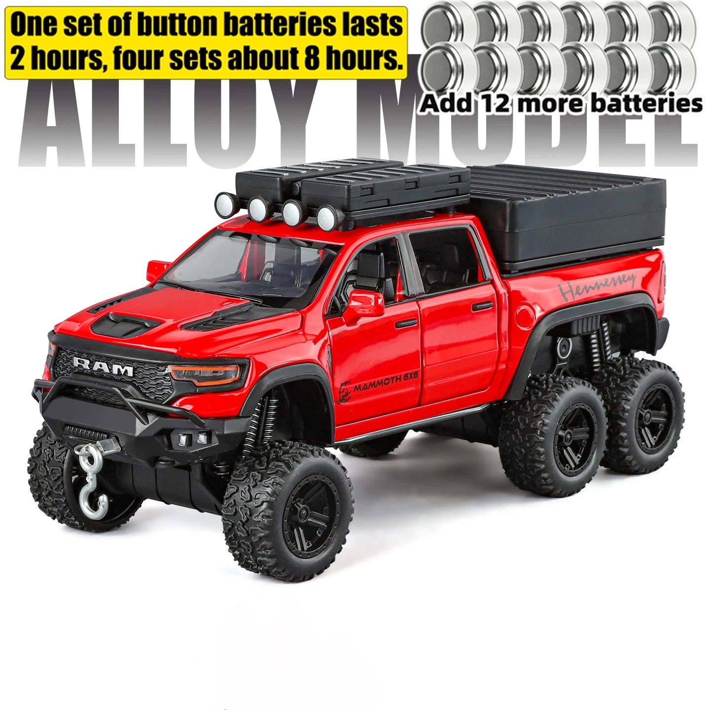Premium Diecast Model Car Alloy Construction Dodge Tyrannosaurus RAM TRX Off Road SUV Scale 1 To 32 For Collectors Gift - ToylandEU