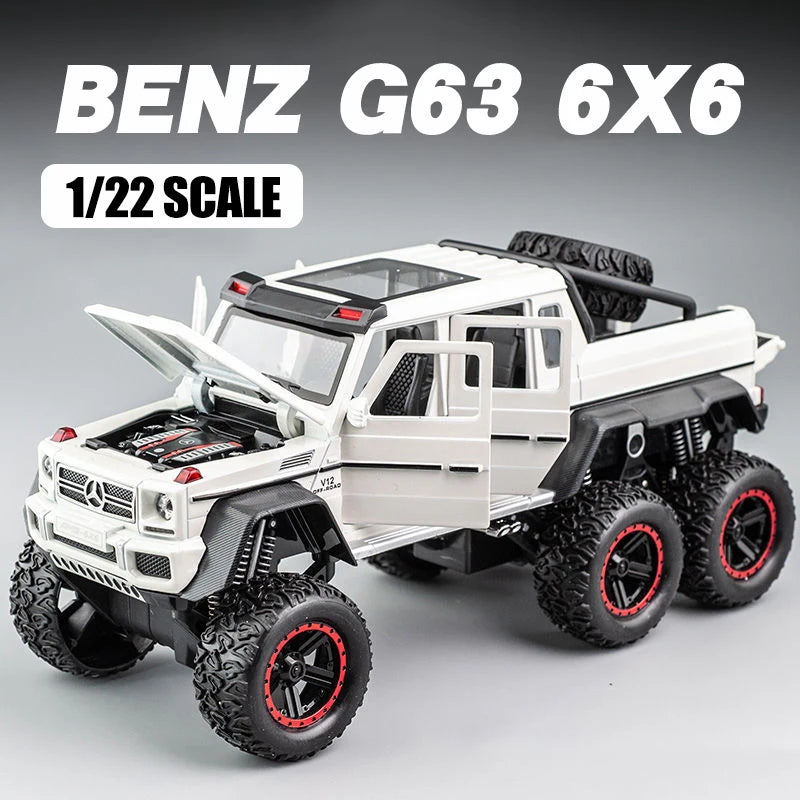 Premium Diecast Model Car Mercedes AMG G63 6x6 Alloy Off Road SUV Gift - ToylandEU