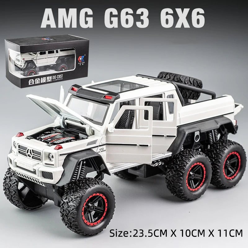 Premium Diecast Model Car Mercedes AMG G63 6x6 Alloy Off Road SUV Gift - ToylandEU