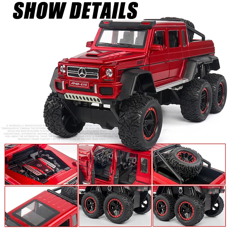 Premium Diecast Model Car Mercedes AMG G63 6x6 Alloy Off Road SUV Gift - ToylandEU