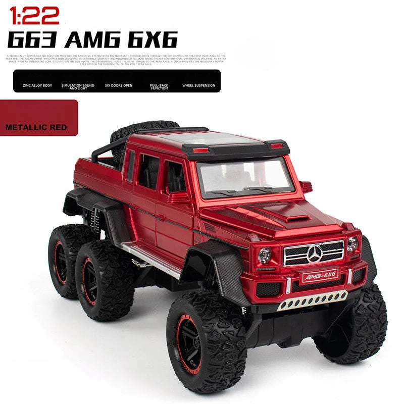 Premium Diecast Model Car Mercedes AMG G63 6x6 Alloy Off Road SUV Gift - ToylandEU