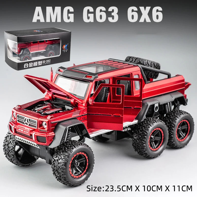 Premium Diecast Model Car Mercedes AMG G63 6x6 Alloy Off Road SUV Gift - ToylandEU
