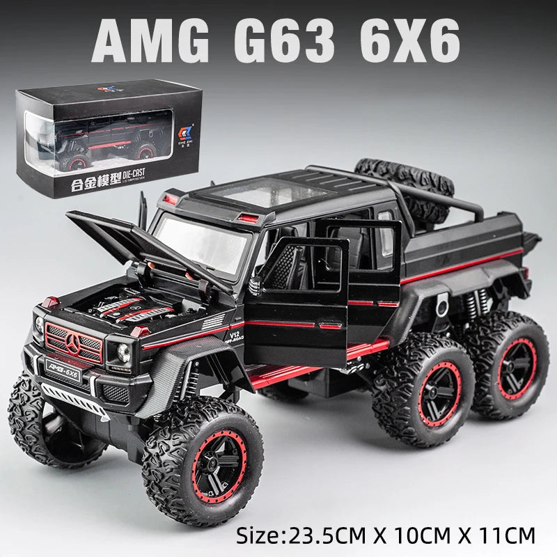 Premium Diecast Model Car Mercedes AMG G63 6x6 Alloy Off Road SUV Gift - ToylandEU