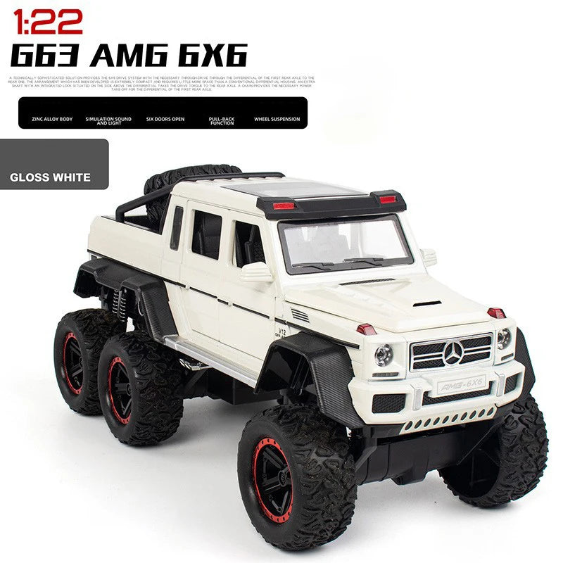 Premium Diecast Model Car Mercedes AMG G63 6x6 Alloy Off Road SUV Gift - ToylandEU