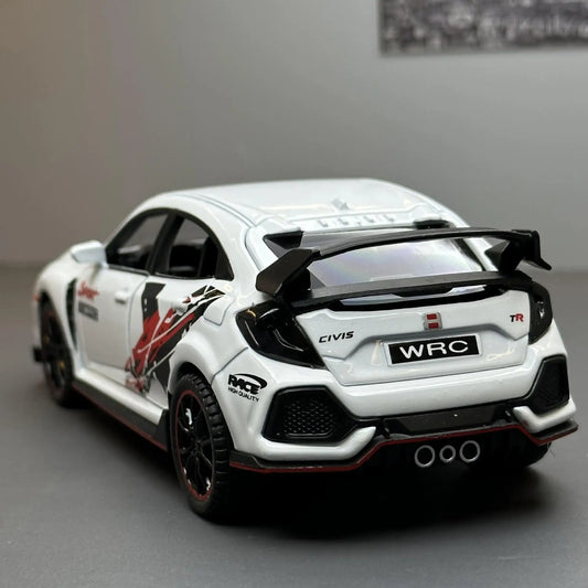 Premium Diecast Model Car One Thirty Second Honda Civic Type R Super Modified Sport Alloy Finish For Collectors Gift - ToylandEU