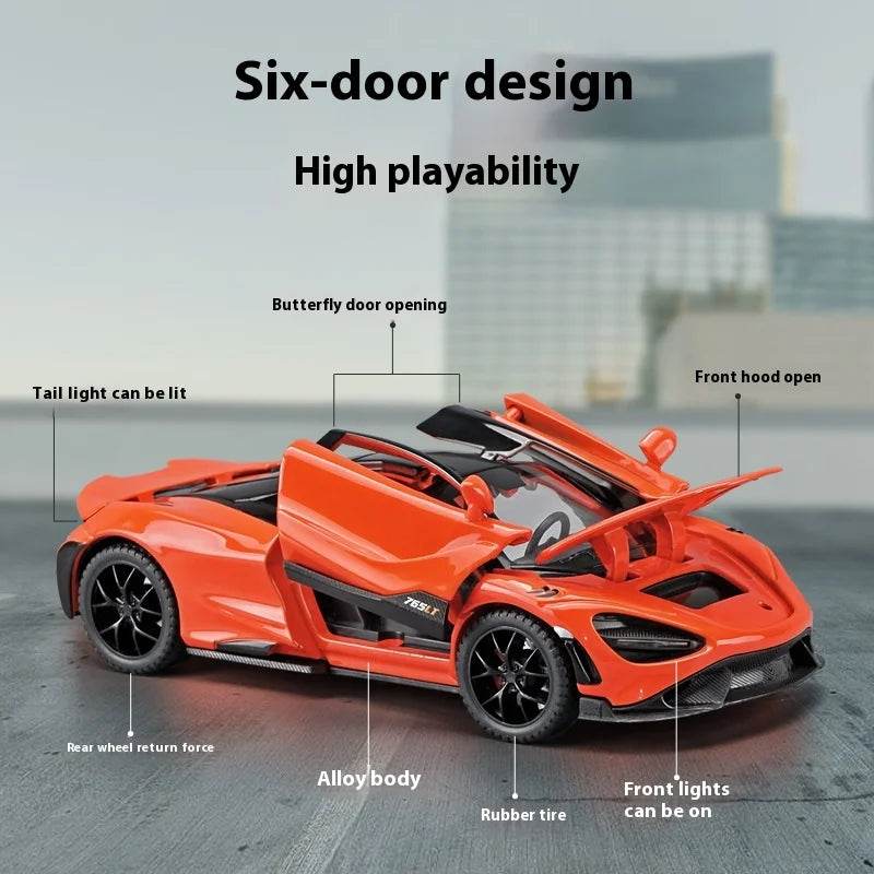 Premium Diecast Model Car One Thirty Second Scale McLaren 765LT Alloy DIY Self Designed Ornament For Boyfriend Gift - ToylandEU