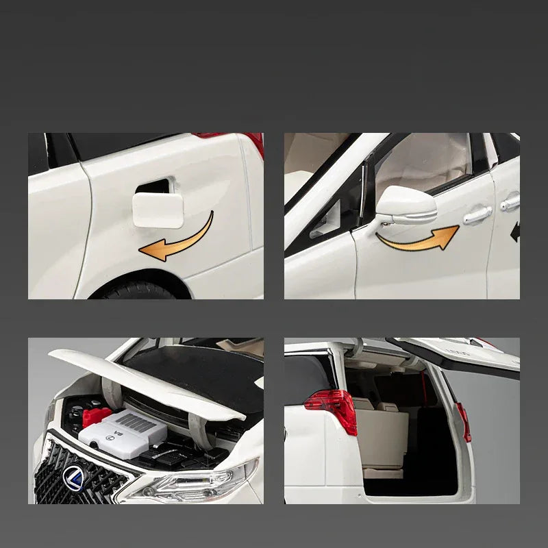 Premium Diecast Model Car OneTo18 Lexus LM300 Sound And Light For Collectors - ToylandEU