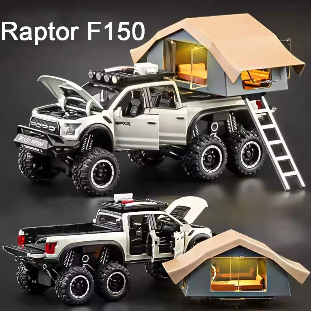 Premium Diecast Model Car Raptor F150 Alloy Body Pull Back With Light And Sound For Boys Birthday Gift - ToylandEU