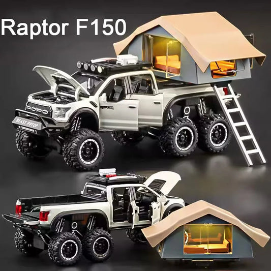 Premium Diecast Model Car Raptor F150 Alloy Body Pull Back With Light And Sound For Boys Birthday Gift - ToylandEU