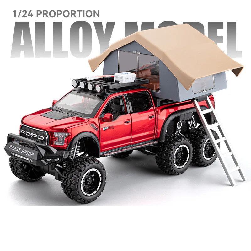 Premium Diecast Model Car Raptor F150 Alloy Body Pull Back With Light And Sound For Boys Birthday Gift - ToylandEU