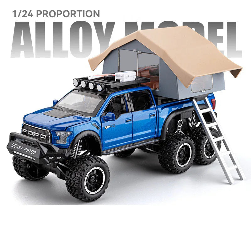 Premium Diecast Model Car Raptor F150 Alloy Body Pull Back With Light And Sound For Boys Birthday Gift - ToylandEU