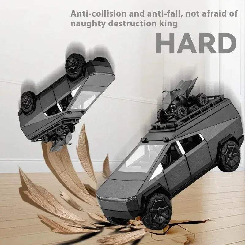 Premium Diecast Model Cybertruck Camping Pickup With Motorcycle For Collectors - ToylandEU