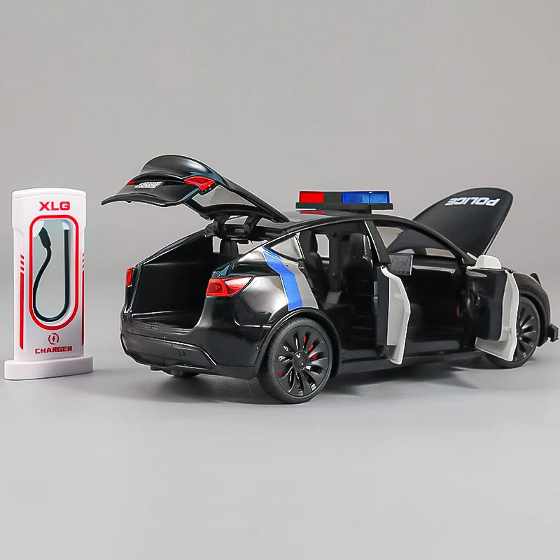 Premium Diecast Police Model Car 1 24 Scale With Sound And Light Pull Back Action For Boys - ToylandEU