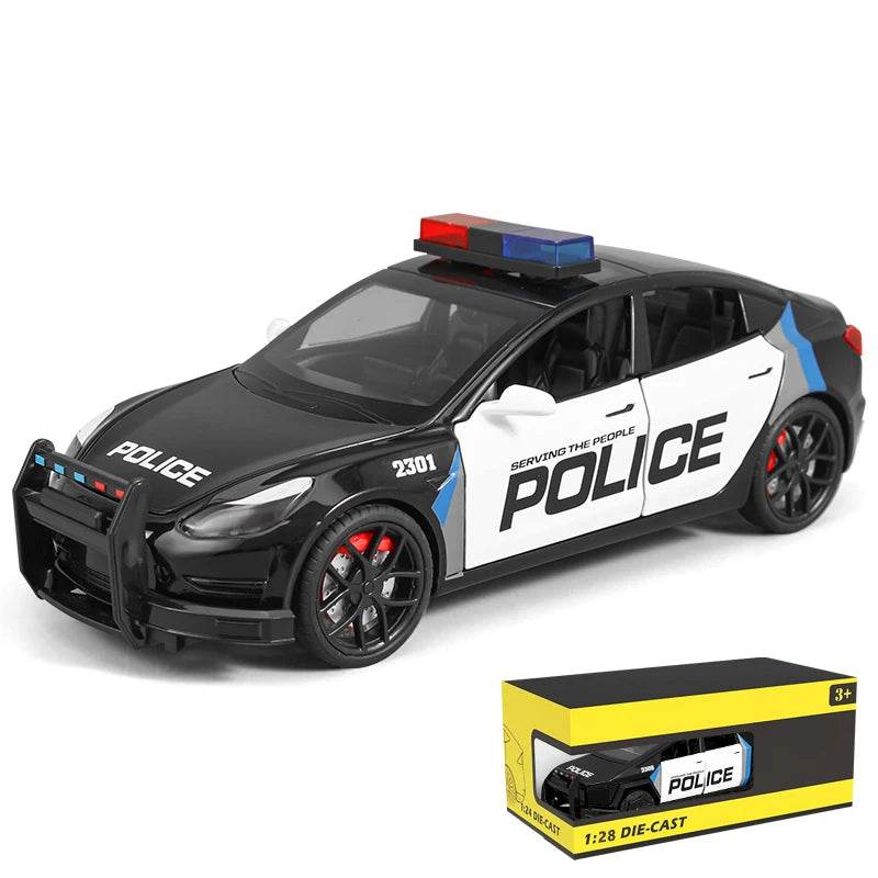 Premium Diecast Police Model Car 1 24 Scale With Sound And Light Pull Back Action For Boys - ToylandEU