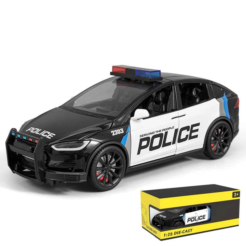 Premium Diecast Police Model Car 1 24 Scale With Sound And Light Pull Back Action For Boys - ToylandEU