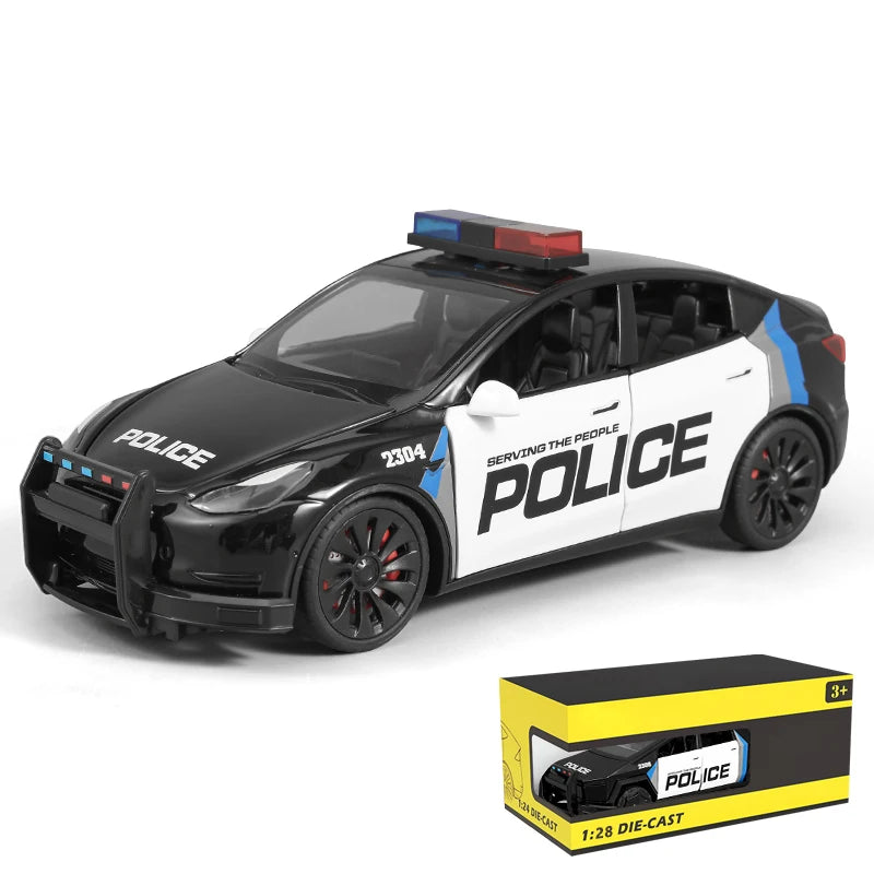 Premium Diecast Police Model Car 1 24 Scale With Sound And Light Pull Back Action For Boys - ToylandEU