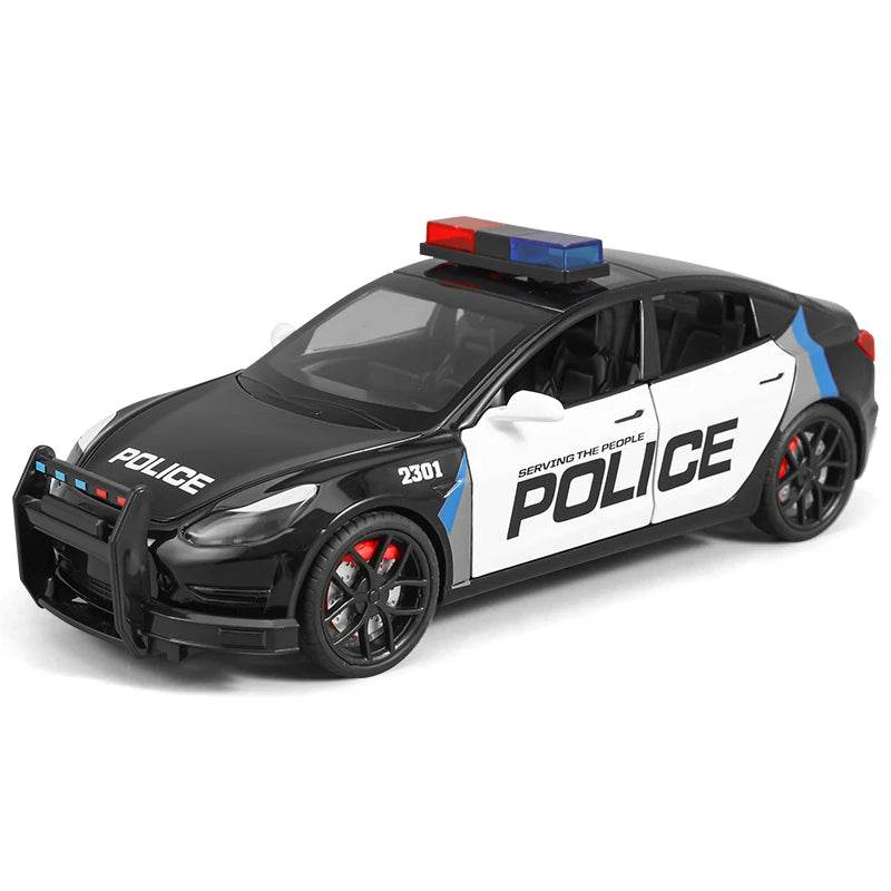 Premium Diecast Police Model Car 1 24 Scale With Sound And Light Pull Back Action For Boys - ToylandEU