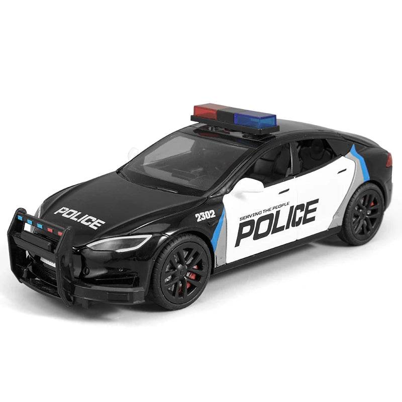 Premium Diecast Police Model Car 1 24 Scale With Sound And Light Pull Back Action For Boys - ToylandEU