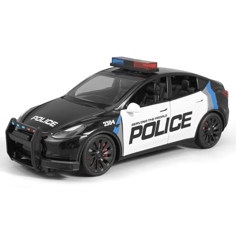 Premium Diecast Police Model Car 1 24 Scale With Sound And Light Pull Back Action For Boys - ToylandEU