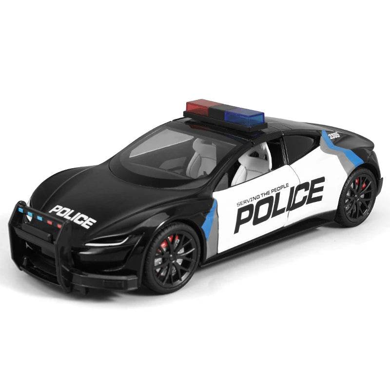 Premium Diecast Police Model Car 1 24 Scale With Sound And Light Pull Back Action For Boys - ToylandEU