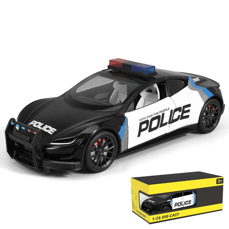 Premium Diecast Police Model Car 1 24 Scale With Sound And Light Pull Back Action For Boys - ToylandEU