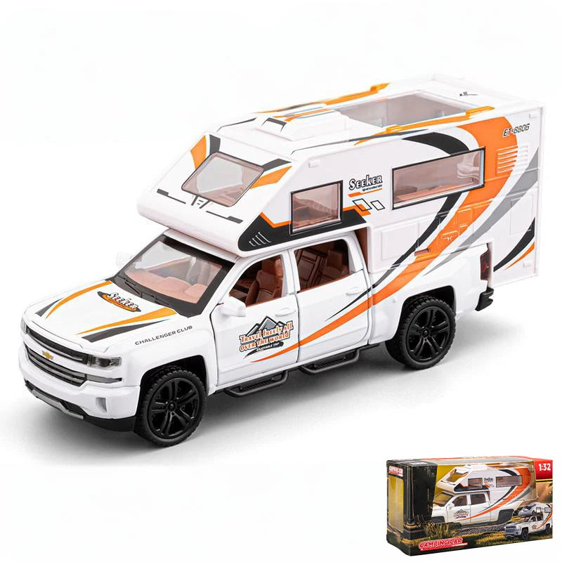 Premium Diecast SUV Model 1 To 32 Scale Chalet Camping RV Edition With Sound And Light For Adult Collectors - ToylandEU