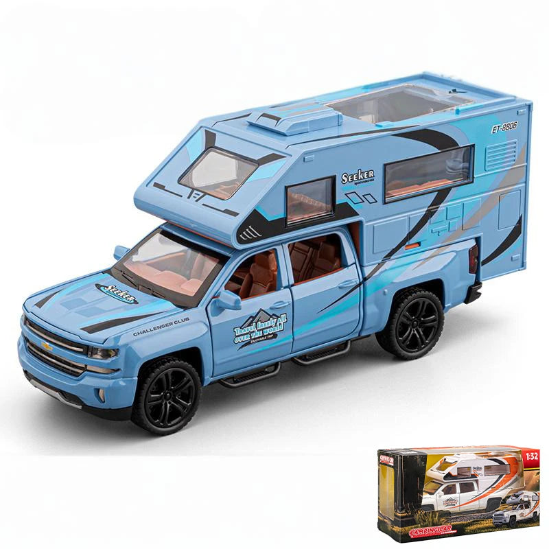 Premium Diecast SUV Model 1 To 32 Scale Chalet Camping RV Edition With Sound And Light For Adult Collectors - ToylandEU