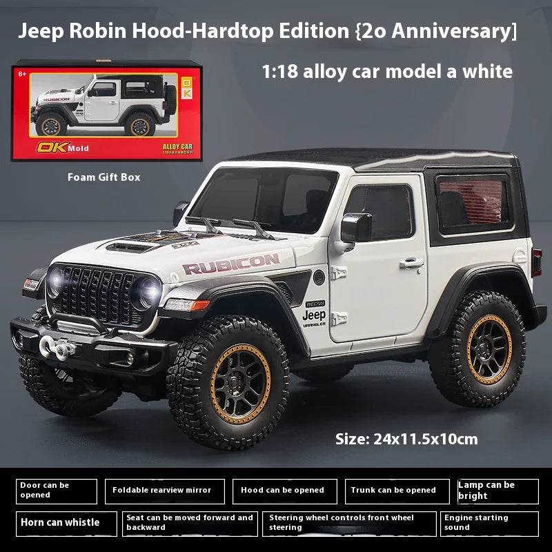 Premium Diecast Sound Lights 1 18 Jeep Wrangler Boys - ToylandEU