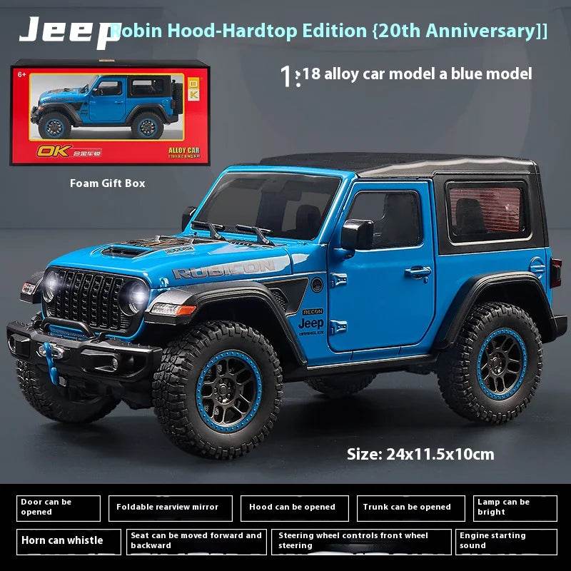 Premium Diecast Sound Lights 1 18 Jeep Wrangler Boys - ToylandEU