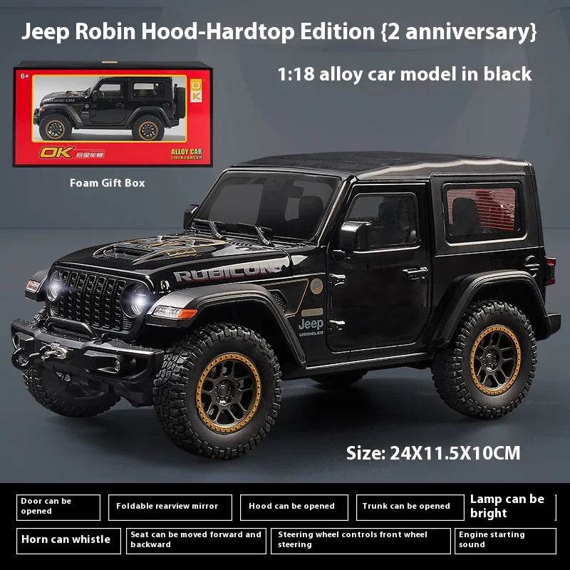 Premium Diecast Sound Lights 1 18 Jeep Wrangler Boys - ToylandEU