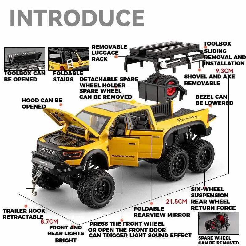 Premium Diecast Truck Sound Light Pull Back For Collectors - ToylandEU