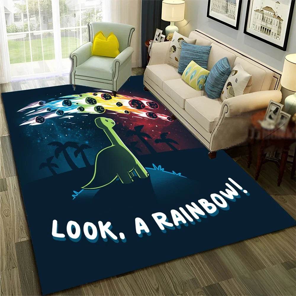 Premium Dinosaur Cartoon Rug 3D Space Design For Kids Rooms - ToylandEU