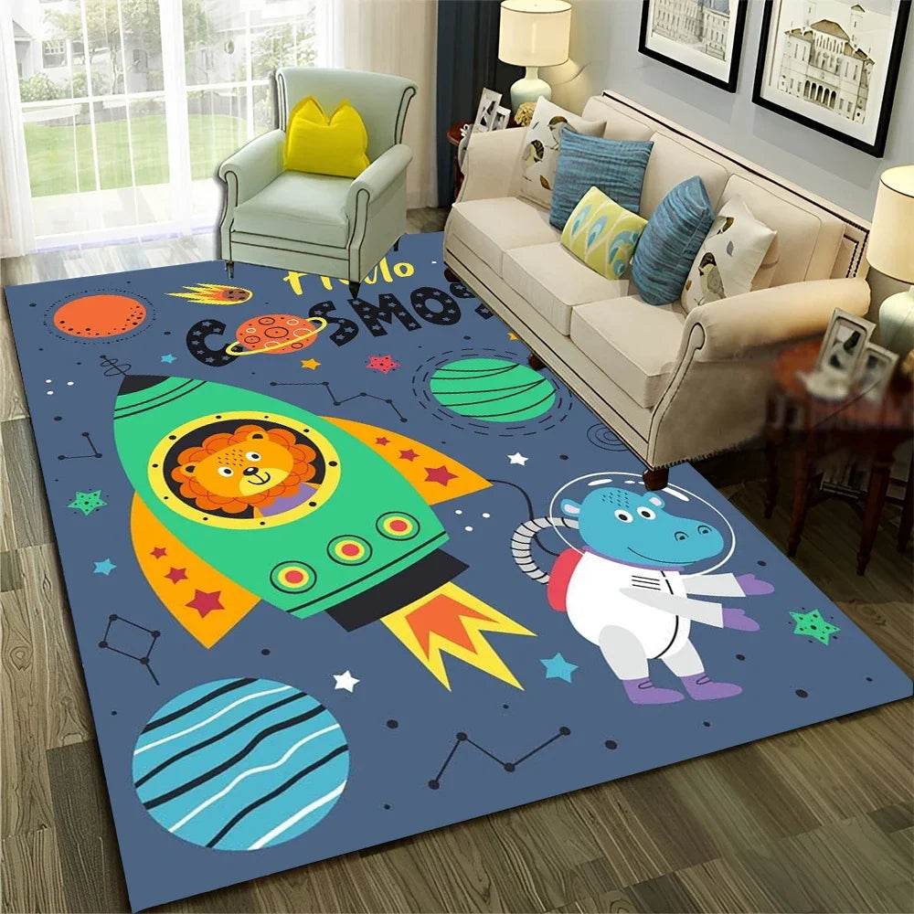 Premium Dinosaur Cartoon Rug 3D Space Design For Kids Rooms - ToylandEU