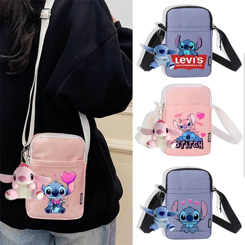 Premium Disney Stitch Phone Bag With Doll Unisex Portable Shoulder Purse For Men Women Kids - ToylandEU