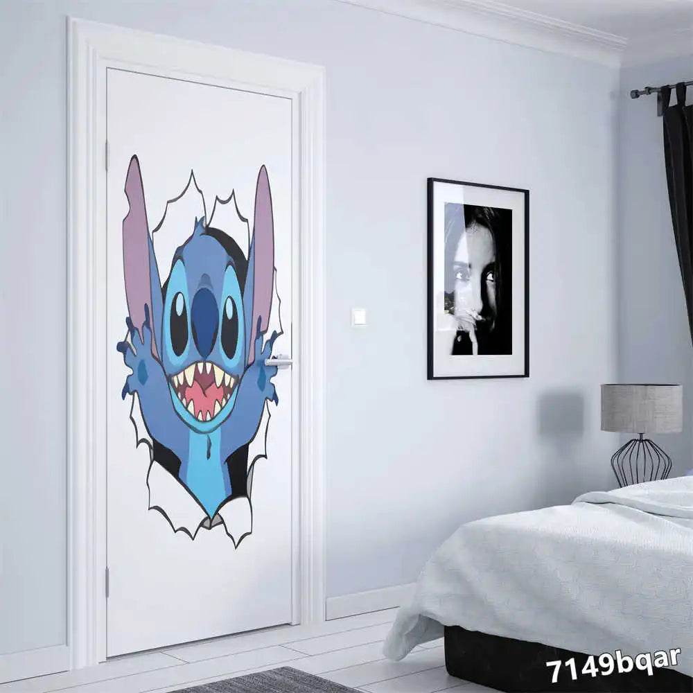 Premium Disney Watercolor Lilo and Stitch Kids Door Sticker - ToylandEU