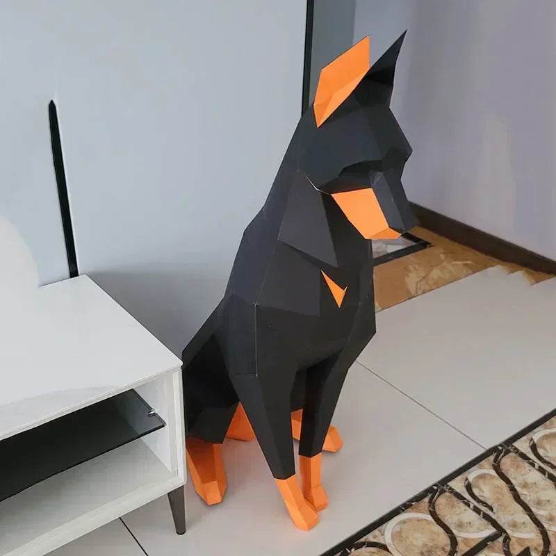 Premium Doberman Paper Desk Model Ornament Geometric Gift - ToylandEU