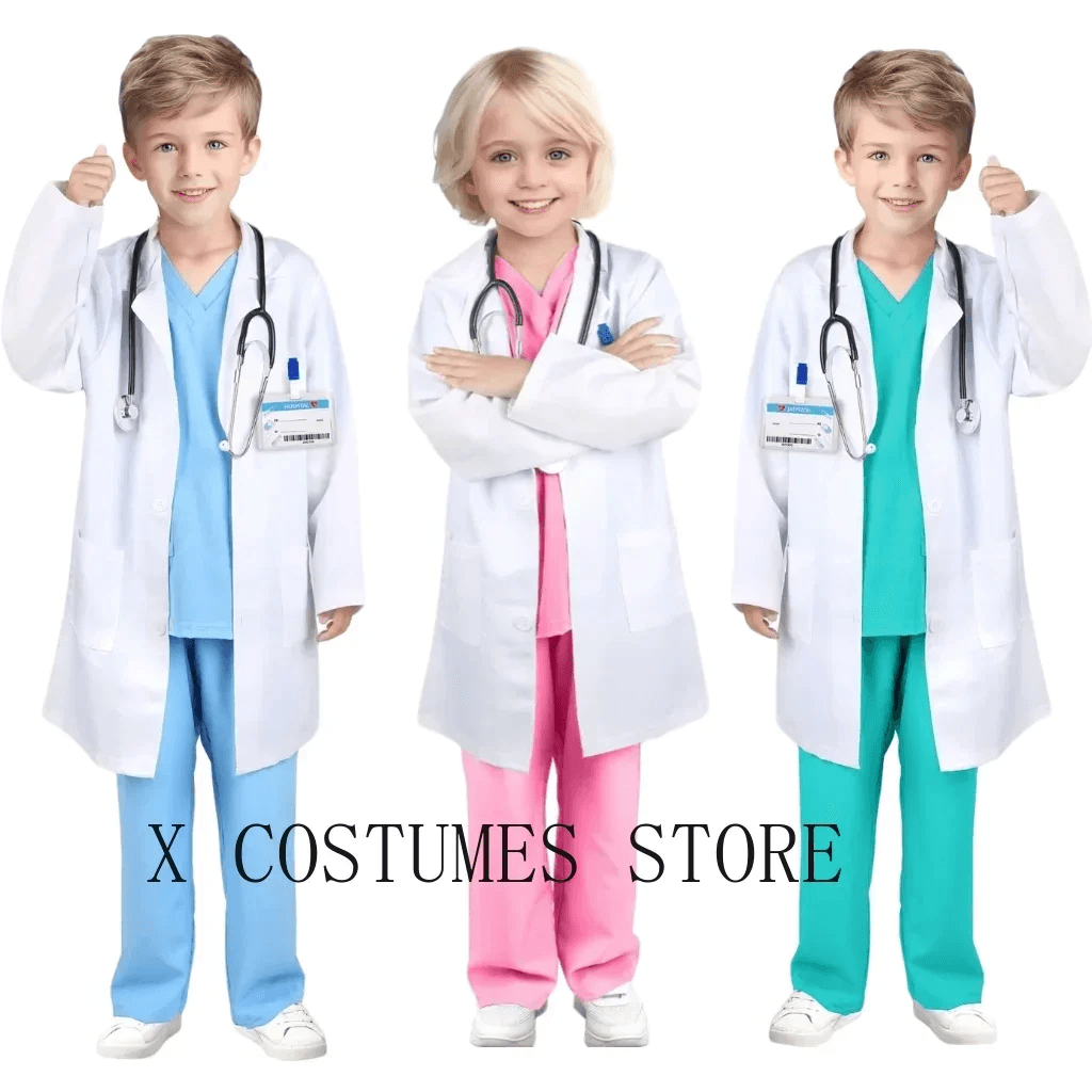 Premium Doctor Costume V Neck Surgical Set For Kids - ToylandEU