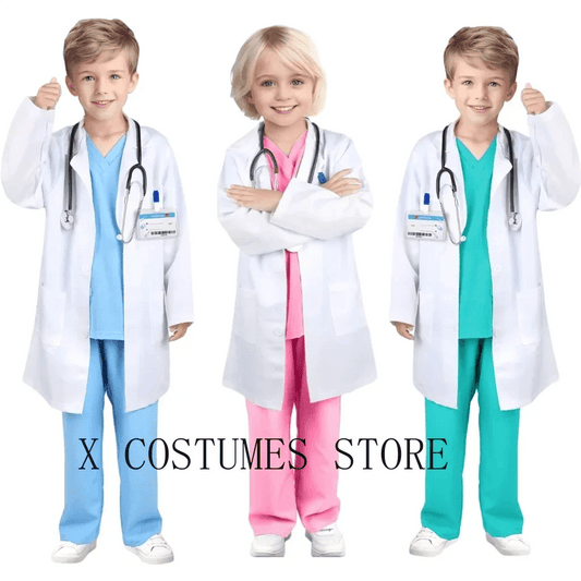 Premium Doctor Costume V Neck Surgical Set For Kids - ToylandEU