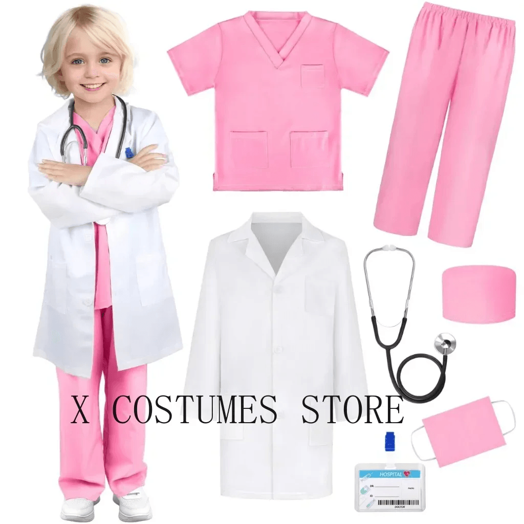 Premium Doctor Costume V Neck Surgical Set For Kids - ToylandEU