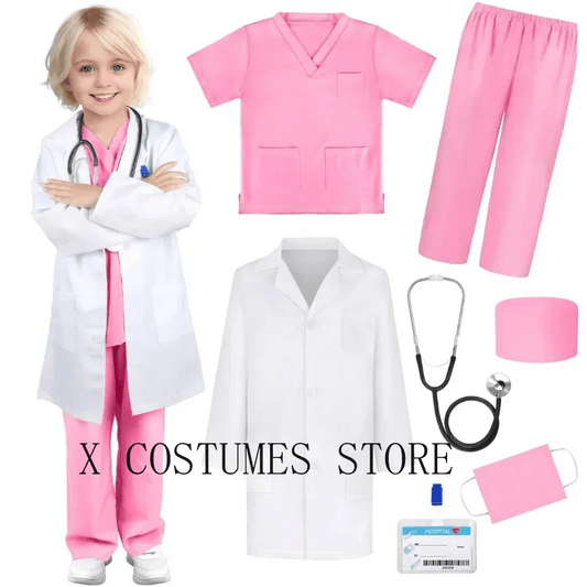 Premium Doctor Costume V Neck Surgical Set For Kids - ToylandEU