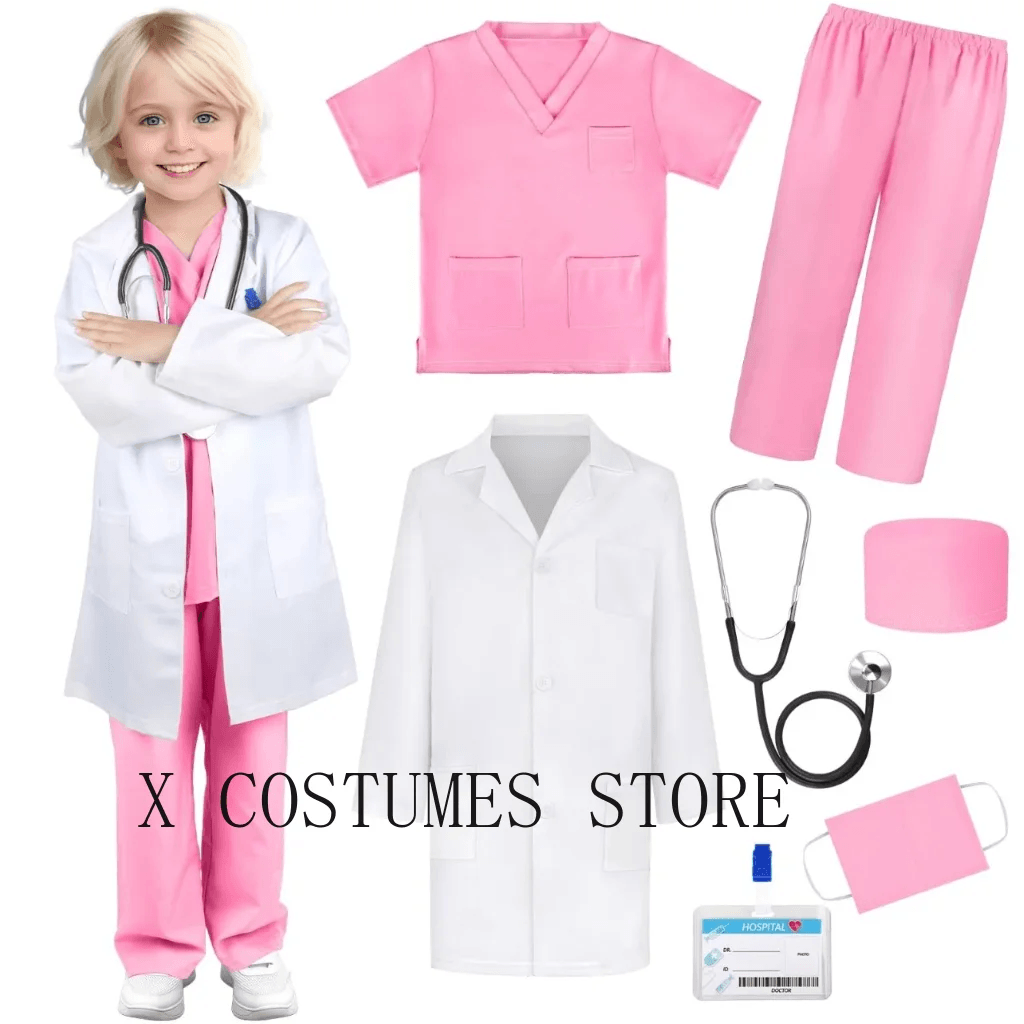 Premium Doctor Costume V Neck Surgical Set For Kids - ToylandEU