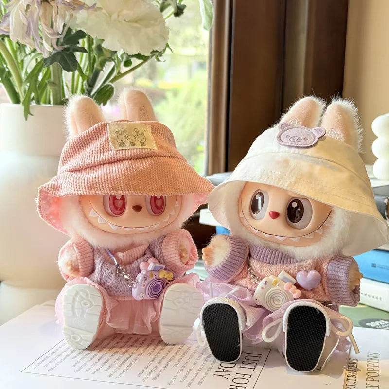 Premium Doll Accessories Yarn Skirt Hat Set for Labubu 1/12 Scale Unisex Summer Party Outfit Labubu - ToylandEU